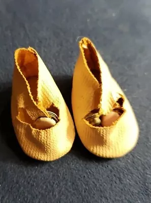 Vintage 1950's 8  Doll Ginny Oil Cloth Cream Color Shoes • $19.99