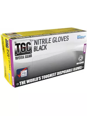 TGC Black Nitrile Gloves - XL Box Of 100 (160004) • $45.40