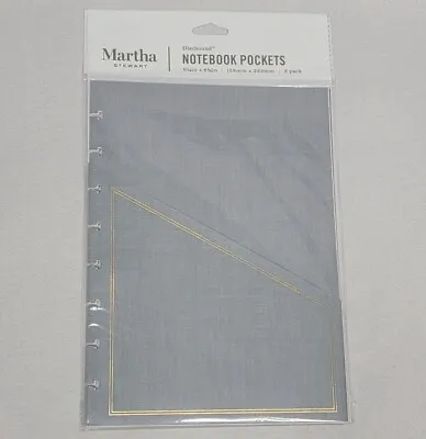 Martha Stewart Discbound Notebook Pockets 6-1/4  X 8-3/4  Package Of 3 • $8.99