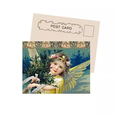 Victorian Christmas Angel With A Tree New Vintage Image Postcard • $2.95