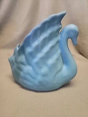 Large MCM Vintage Van Briggle Art Pottery Turquoise Ming Blue Swan Vase • $106.25