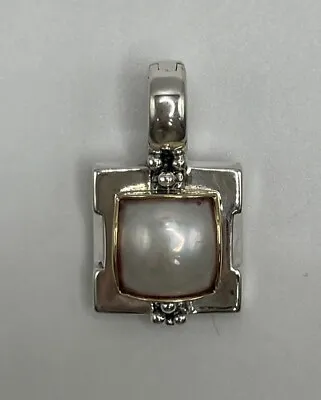 Michael Dawkins 14K Yellow Gold And Sterling Silver Mabe Pearl Pendant • $115