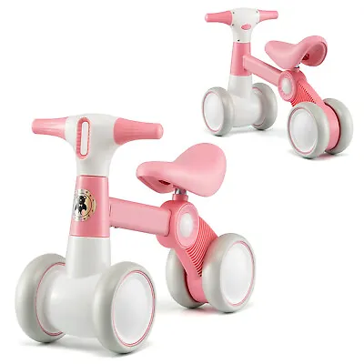 Costway Cute Baby Balance Bike 4 Wheels Childrens Bicycle Toddlers Riding Toy • £29.95