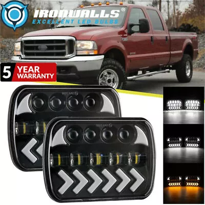 7x6  5x7  LED Headlights Hi-Lo Beam DRL For Ford F250 F350 F450 F550 Super Duty • $84.99