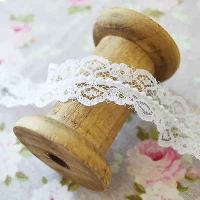 Vintage Style Lace Trim Crochet Ivory White Cream Wedding Sewing Bridal Ribbon • £2.45