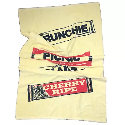 Vintage Beach Towel Cadbury Aussie Icons Picnic Flake Cherry Ripe Crunchie 80s • $72.20