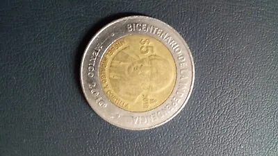 Mexico 5 Pesos Coin 2010 Bimetallic Bicentenary Of Independence Hidalgo • $7.99