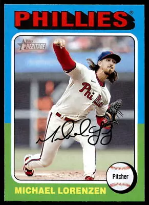 Michael Lorenzen 2024 Topps Heritage 497 Philadelphia Phillies Baseball Card • $0.99