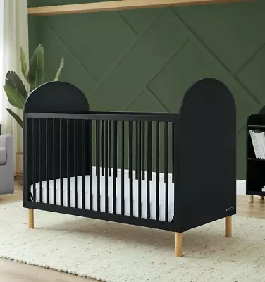 Cuna Para Bebe 4 En 1 Infant Convertible Modern Baby Crib Black/Natural NEW • $241.97