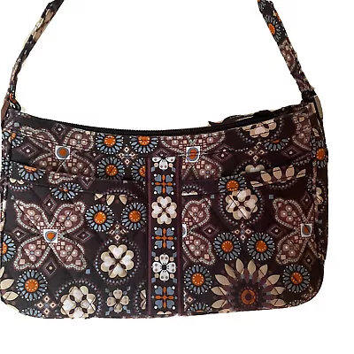 Vera Bradley Canyon Cassidy Shoulder Bag Purse Quilted Retired Pattern Brown • $20.99