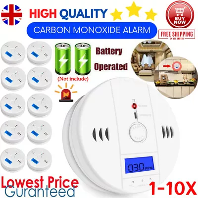 Digital Carbon Monoxide Detector CO Alarm Battery Powered Warning Alarm Sensor  • £7.45