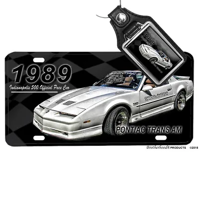 1989 Trans Am T-Tops Indy 500 Pace Car License Plate Opt. Matching Key Ring • $17.95