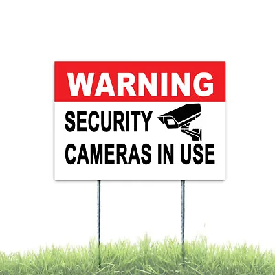 Warning Security Cameras In Use Coroplast Sign Plastic Indoor Outdoor  Stake • $6.79