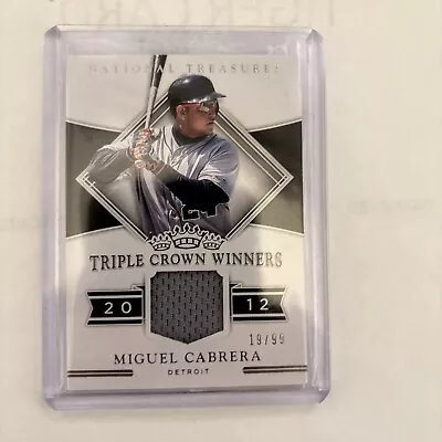 Miguel Cabrera 2017 National Treasures TRIPLE CROWN WINNERS JERSEY /99 #MC   • $50