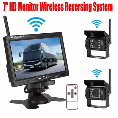 2x Wireless Car Backup Camera W/ 7  Monitor Kit For Motorhome Truck Bus Trailer • $119.99