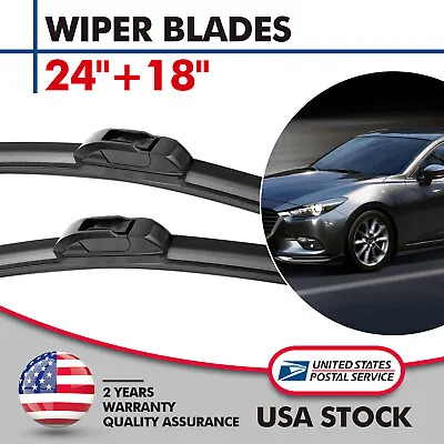 24  & 18  Front Bracketless Windshield Wiper Blades For 2002-2008 Toyota Corolla • $12.99