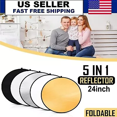 5-in-1 Photography Studio Multi Photo Disc Collapsible Light Reflector US Stock • $9.99