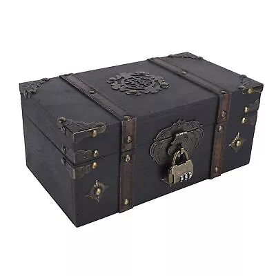 Retro Wooden Storage Box Decor Hand Crafted Vintage Documents Books Box Case BUN • $84.86