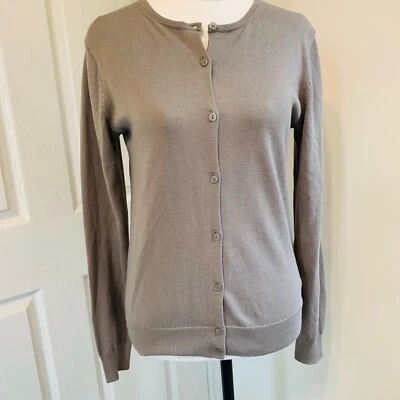 $24.95 • Buy Uniqlo Womens Cardigan Beige Cotton Button Long Sleeve Size XS