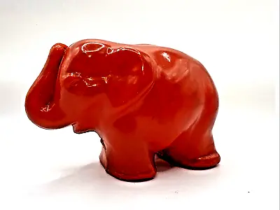 Vintage Plastic Red Elephant Piggy Bank Small 2.5  X 3.5  Coin Vending Animal • $10.49
