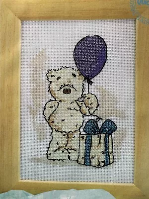 Lickle Ted With Balloon Birthday Greeting Cross Stitch Chart • £1.29