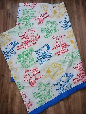 Vintage Snoopy Blanket PEANUTS ALL SPORTS By Chatham Kenwood 89  X 69.5  • $64.95