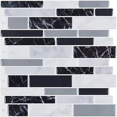 LONGKING 10-Sheet Peel And Stick Tile Backsplash Vinyl 3D Self-Adhesive Tile • $24.99