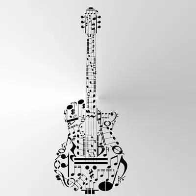 MUSIC GUITAR NOTES BIG SIZES Reusable Stencil Decor Travel Modern / Music1 • £80.99