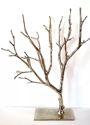 West Elm Cast Metal Silver Tree Sculpture Decorative Or Jewelry Stand 20.75  T • $62