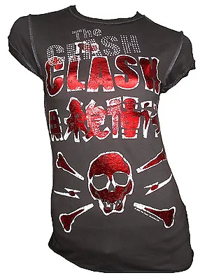 £36.49 • Buy Amplified The Clash Skull Rhinestone Screen Print Rock Star Vip Vintage T-Shirt
