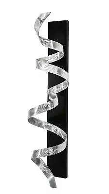 Metal Wall Art Sculpture - Modern Silver & Black Abstract Home Decor Jon Allen • $365