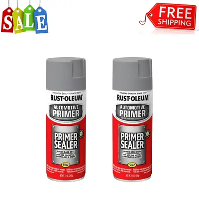 2PK Gray Rust-Oleum Automotive Primer Sealer Spray - 249321 12 Oz Easy Clean • $19.99
