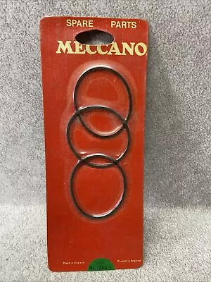 Meccano 6in Driving Bands Very Rare In Packet 186A Spare Parts . • £6.99