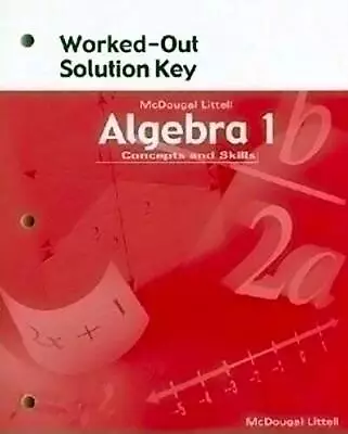 McDougal Littell High School Math: Worked-Out Solution Key Algebra 1 - GOOD • $17.65