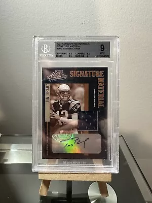 TOM BRADY 2004 Playoff Absolute GAME USED PATCH AUTO 168/194 BGS 9 AUTO 10 • $2200