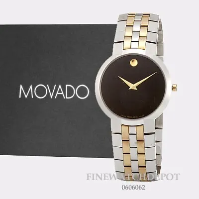 Authentic Movado  Men's Faceto Two Tone Black Dial Watch 0606062 • $1395