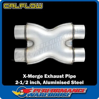 Calflow Aluminised Steel 3 Inch I.D. X Merge Exhaust Pipe CAL-TX300-AS • $53.50