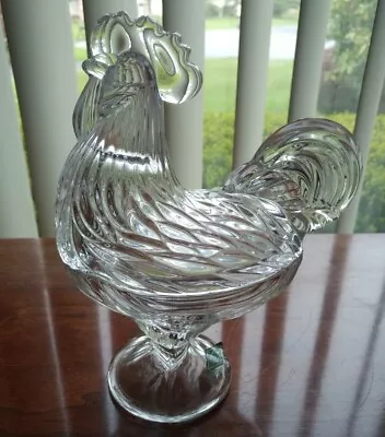 Shannon Irish Crystal Made  Ireland Rooster 8  Lidded Candy Dish Large Farmhouse • $39