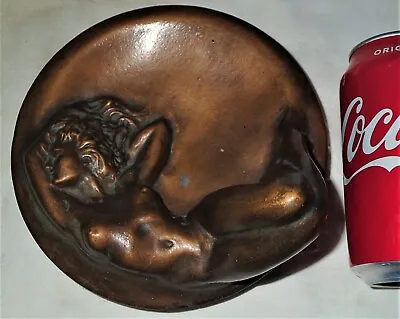 Antique M. Barclay Bronze Nude Lady Sculpture Art Tray Bowl Plate Plaque Charger • $1095