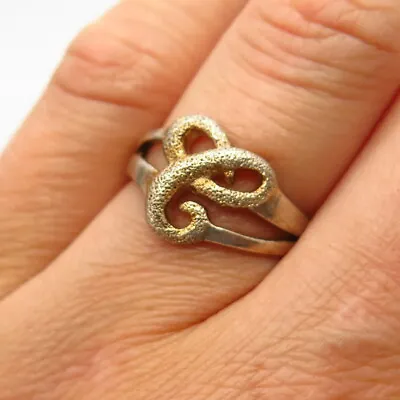 925 Sterling Silver 2-Tone Letter  L  Initial Design Ring Size 7 1/4 • $24.99