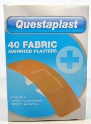 Questaplast Assorted Plasters 40 Or 50 Fabric Clear Washproof Neon Plasters • £1.80