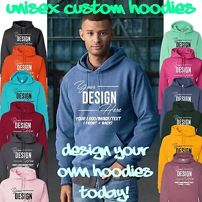 Ink Stitch Custom Print Add Own Custom Logo Texts Photo Unisex Hoodie Sweatshirt • $34.99