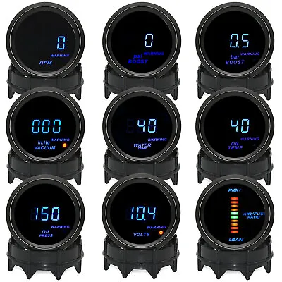 2  52mm LED Digital Boost Water/Oil Temp/Pressure/Tachometer/Volt Gauge For Car • $22.13