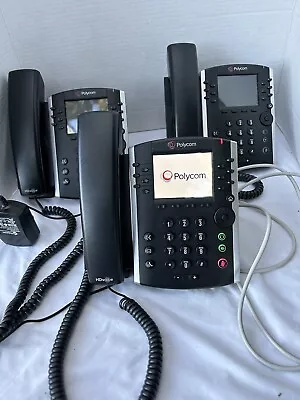 Lot Of 3 Polycom VVX 410 VOIP PoE Gig HD Voice Phones 2201-46186-001 **Read Desc • $49.99