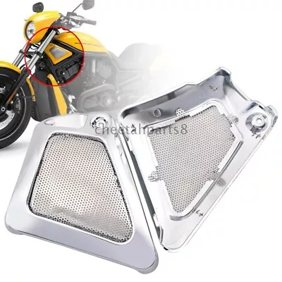 $46.29 • Buy Chrome Airbox Frame Neck Black Side Air Intake Cover For Harley V-Rod Night Rod