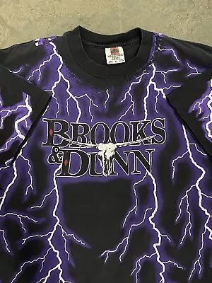 Vintage Brooks & Dunn Electric Rodeo AOP Single Stitch T-shirt (XL) • $300