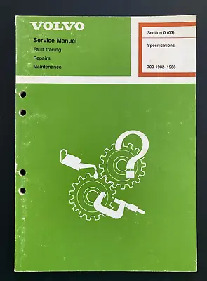 1982-1986 1987 1988 Volvo 740 760 780 Technical Specifications Service Manual • $39.95