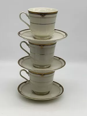 Mikasa Golden Shell Footed Cup & Saucer Set Of 3 Saucer & Cup • $18.75