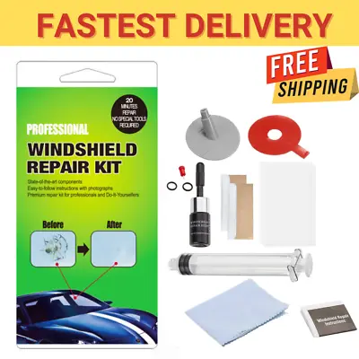 Windshield Repair Kit Fix Glass Chip Crack Car Windscreen Wind Screen Window • £4.31