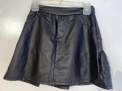 Girls Hidden Heart Black Pleather Skirt (Size 10) • $1